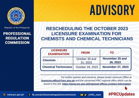 chemist licensure exam 2023|Rescheduling the October 2023 Licensure Examination for .